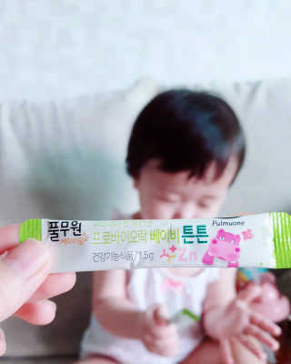[풀무원베이비밀] 프로바이오락 베이비 튼튼 유산균 — 5점을 준 리뷰어가 2020년 8월 올린 사용 사진