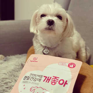 My Pet Care 천연단백질 관절건강에 개좋아 — 5점을 준 리뷰어가 2020년 12월 올린 사용 사진