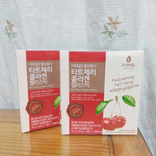 자연에온 가득담은 몽모랑시 타트체리 콜라겐 젤리스틱 — 4.5점을 준 리뷰어가 2020년 12월 올린 사용 사진