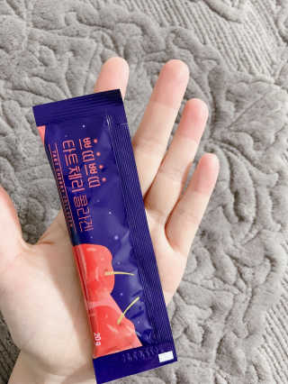 서울약사신협_쁘띠쁘띠타트체리콜라겐_20g x 14포 — 3점을 준 리뷰어가 2020년 12월 올린 사용 사진