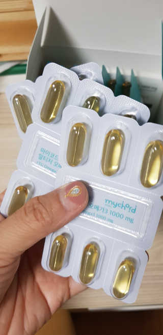 JW중외제약 마이코드 알티지 오메가3 1000 mg — 5점을 준 리뷰어가 2020년 6월 올린 사용 사진