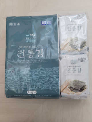 한촌몰 바다공작소 전통김_명품돌김세트 — 5점을 준 리뷰어가 2020년 10월 올린 사용 사진