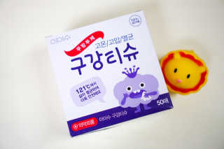 100도 이상에서 삶아 멸균 안심 아이수 구강 티슈 — 5점을 준 리뷰어가 2020년 11월 올린 사용 사진