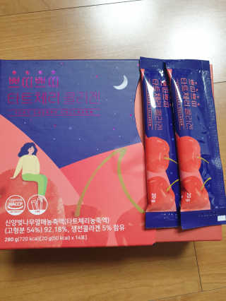 서울약사신협_쁘띠쁘띠타트체리콜라겐_20g x 14포 — 5점을 준 리뷰어가 2020년 12월 올린 사용 사진
