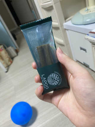 [푸디웜] 라포그 코어덴탈츄 그린 (10개입) — 5점을 준 리뷰어가 2020년 8월 올린 사용 사진