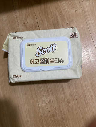 스카트 에코물티슈 에코종이물티슈+크리넥스 딱한장 핸드타월 — 4점을 준 리뷰어가 2020년 11월 올린 사용 사진