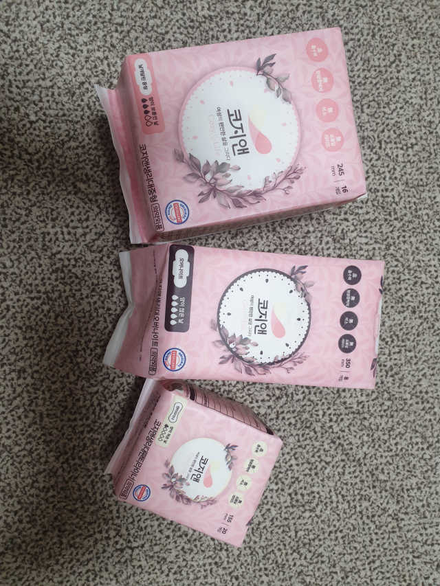 코지앤 생리대 체험 패키지 리뷰 사진