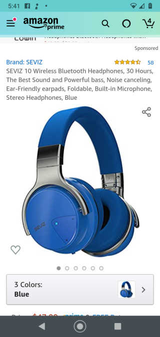 SEVIZ Bluetooth Headphones 10 3color — 5점을 준 리뷰어가 2020년 9월 올린 사용 사진