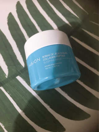 바르는콜라겐 하이온 제주바다보배 슬리핑마스크 100mL — 5점을 준 리뷰어가 2020년 6월 올린 사용 사진
