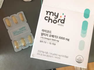 JW중외제약 마이코드 알티지 오메가3 1000 mg — 5점을 준 리뷰어가 2020년 7월 올린 사용 사진