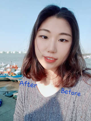 모즈헤어 휴대용 미니 고데기 — 5점을 준 리뷰어가 2020년 9월 올린 사용 사진