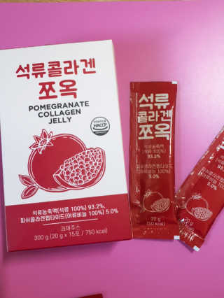 조은약초 석류콜라겐 석류즙 석류쪼옥 젤리 스틱 15포 x 20g — 5점을 준 리뷰어가 2020년 7월 올린 사용 사진