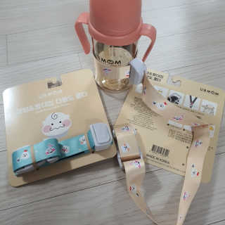 유비맘 젖병 빨대컵 다용도 홀더 1+1 _ 컬러 랜덤 발송 — 5점을 준 리뷰어가 2020년 10월 올린 사용 사진
