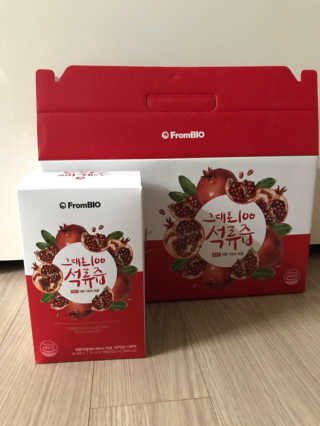 프롬바이오 오직 석류만 [그대로100 석류즙] 하루 1포로 건강하게 — 5점을 준 리뷰어가 2020년 5월 올린 사용 사진
