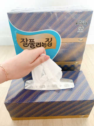 잘풀리는집 부드러운 모이스처 보습 미용 티슈 230매 — 5점을 준 리뷰어가 2020년 9월 올린 사용 사진