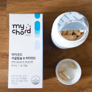 JW중외제약 마이코드 어골칼슘 비타민D — 4.5점을 준 리뷰어가 2020년 8월 올린 사용 사진