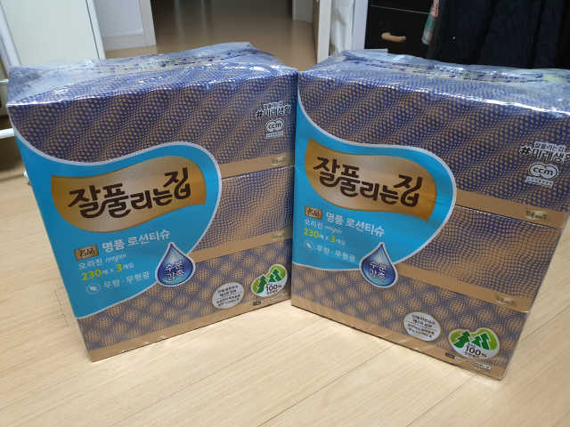 잘풀리는집 부드러운 모이스처 보습 미용 티슈 230매 리뷰 사진