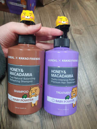 KUNDAL [쿤달 X 카카오프렌즈] 샴푸/트리트먼트 500ml 2구 세트 — 5점을 준 리뷰어가 2020년 11월 올린 사용 사진