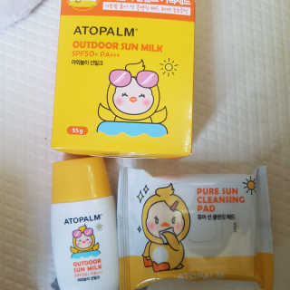 아토팜 야외놀이 선밀크 SPF50+ PA+++ — 5점을 준 리뷰어가 2020년 5월 올린 사용 사진